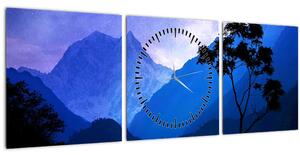 Obraz - Nočné nebo v Nepále (s hodinami) (90x30 cm)