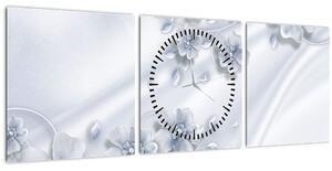 Obraz - Kvetinový dizajn (s hodinami) (90x30 cm)