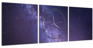 Obraz - Pohľad do vesmíru (s hodinami) (90x30 cm)