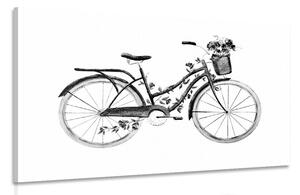 Obraz čiernobiela ilustrácia retro bicykla