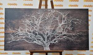 Obraz strom na drevenom podklade