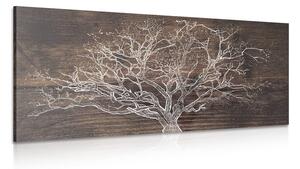 Obraz strom na drevenom podklade - 100x50