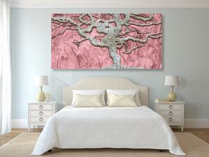 Obraz abstraktný strom na dreve s ružovým kontrastom