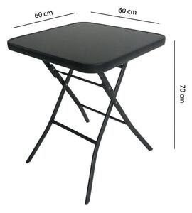 Čierny skladací záhradný stôl 60 cm Čierna