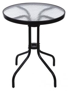 Okrúhly záhradný stôl 60 cm sklenený Čierna