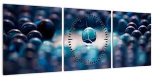 Obraz - Modré guličky (s hodinami) (90x30 cm)