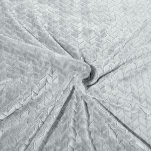 Jednofarebná jemná deka sivej farby s módnym reliéfnym vzorom Sivá