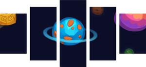 5-dielny obraz kúzelné planéty