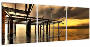Obraz - Architektúra pri pobreží (s hodinami) (90x30 cm)