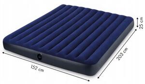 Modrý nafukovací matrac pre dve osoby so zamatovým povrchom Modrá