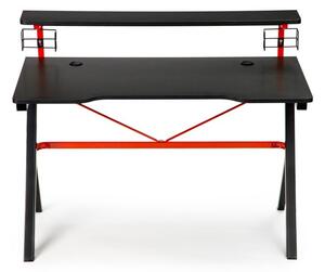 Počítačový herný stôl s poličkou Čierna