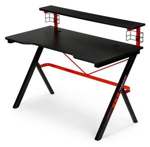 Počítačový herný stôl s poličkou Čierna