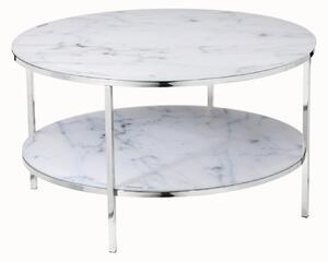 KONFERENČNÝ STOLÍK, biela, chrómová, kov, sklo, 80/45 cm Livetastic - Stolíky do obývačky, Online Only