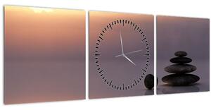 Obraz - Vyrovnanosť (s hodinami) (90x30 cm)