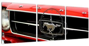 Obraz - Detail červeného auta (s hodinami) (90x30 cm)