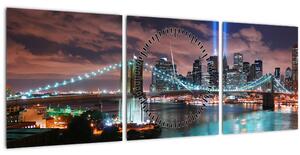 Obrázok - New York, Manhattan (s hodinami) (90x30 cm)