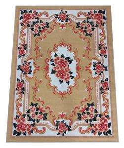 Krásny svetlohnedý koberec s kvetinovým vzorom Šírka: 120 cm | Dĺžka: 170 cm