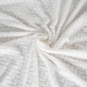 Krémová dekoračná deka zo zamatovo hebkej tkaniny krémová