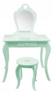 Detský toaletný stolík v mentolovej farbe Zelená