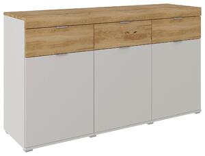 KOMODA, dub, farba duba, svetlosivá, 151/88/47 cm Dieter Knoll - Komody