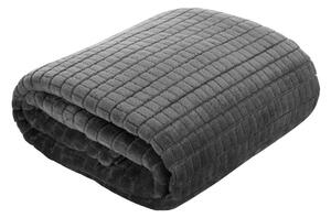 Kvalitná tmavo sivá deka s jemným vzorom Sivá