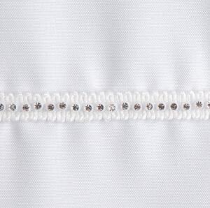 Biely záves zdobený decentným zirkónovým pásom 135 x 270 cm Biela