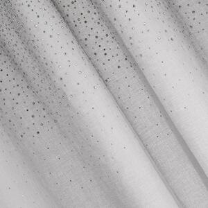 Sivá vzdušná záclona na kruhy s ozdobnými flitrami 140 x 250 cm Sivá