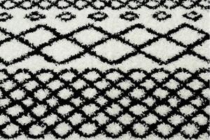 Koberec BERBER SAFI N9040, bielo -čierny, strapce, Maroko Shaggy