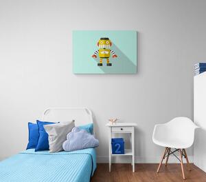 Obraz žltý robot na modrom pozadí