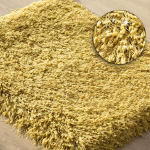 Žltý huňatý koberec do kúpelne Žltá