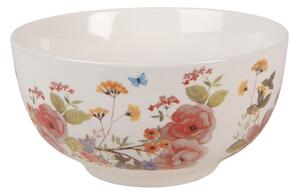 Porcelánová miska s kvetmi Flower & Fiesta - Ø 14*7 cm / 500 ml - Clayre & Eef
