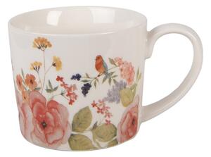 Porcelánový hrnček s kvetmi Flower & Fiesta - 12*8*7 cm / 275 ml - Clayre & Eef