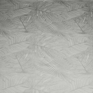 Strieborno sivé dámaškové bavlnené posteľné obliečky s reliéfnou štruktúrou kvetov Sivá