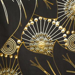 Luxusné čierne bavlnené posteľné obliečky so zlatým abstraktným vzorom Čierna