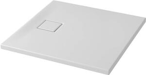 Cersanit Tako Slim, štvorcová sprchová vanička 80x80x4 cm + biely sifón, biela matná, S932-157