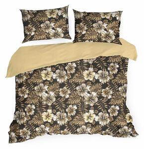 Luxusné hnedé kvetinové posteľné obliečky s kvetmi Hnedá