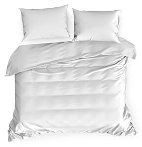Jednofarebné biele posteľné obliečky diva bavlnený satén Biela