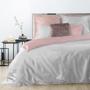 Kvalitné posteľné obliečky bavlnený satén púdrovo sivej farby Sivá