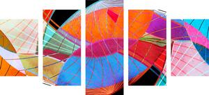 5-dielny obraz pestrofarebná abstrakcia