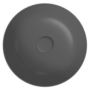 Cersanit Larga, okrúhle umývadlo na dosku 40x40 cm, antracitová matná, K677-019