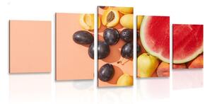 5-dielny obraz šťavnaté letné ovocie