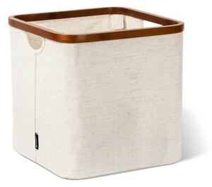Krémový látkový úložný box 30x30x30 cm Bamboo/Linen Cube – Bigso