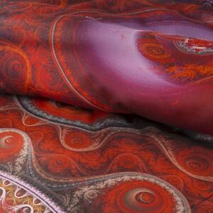 Hodvábne červené posteľné obliečky bavlnený satén s abstraktným vzorom Červená