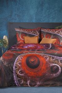Hodvábne červené posteľné obliečky bavlnený satén s abstraktným vzorom Červená