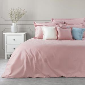 Jednofarebné ružové bavlnené posteľné obliečky na paplón Ružová
