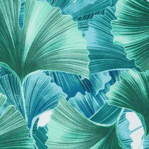 Krásne tyrkysovo zeléné posteľné obliečky z bavlny s motívom listov ginkgo Tyrkysová
