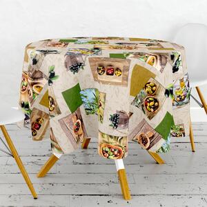 Obrus ​​PVC okrúhly M-064 - Olivy (rôzne veľkosti)