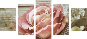 5-dielny obraz elegantná vintage ruža