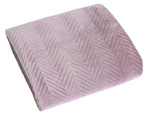Dekoračný obojstranný prehoz na posteľ púdrovo ružovej farby Ružová