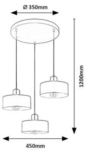 Rabalux 72143 - Závesné svietidlo na lanku TISANDRA 3xE27/25W/230V